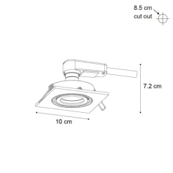 Set van 6 Moderne inbouwspot gunmetal GU10 50mm rond kantelbaar - Qure