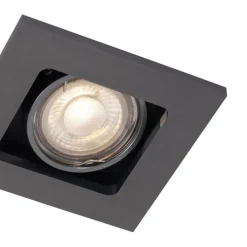 Set van 6 Moderne inbouwspot gunmetal GU10 50mm rond kantelbaar - Qure