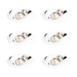 Set van 6 Moderne inbouwspot wit GU10 AR111 rond trimless - Oneon