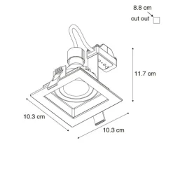 Set van 6 Moderne inbouwspot wit verstelbaar - Carree