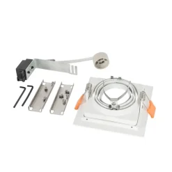 Set van 6 Moderne inbouwspot wit verstelbaar - Carree