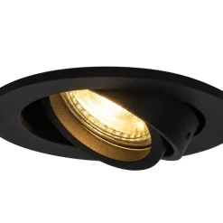 Set van 6 Moderne inbouwspot zwart kantelbaar - Club