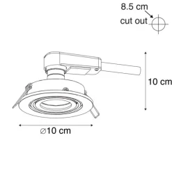 Set van 6 Moderne inbouwspot zwart kantelbaar - Club