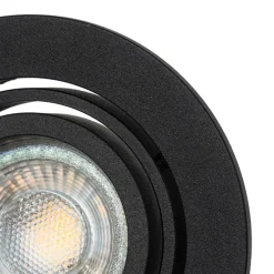 Set van 6 Moderne inbouwspot zwart kantelbaar - Club