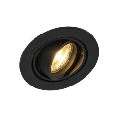 Set van 6 Moderne inbouwspot zwart kantelbaar - Club