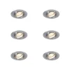 Set van 6 Moderne inbouwspot staal - Rondoo