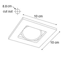 Set van 6 moderne inbouwspots zwart verstelbaar - Qure