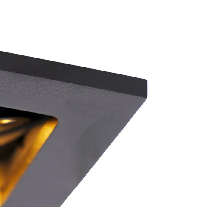 Set van 6 moderne inbouwspots zwart verstelbaar - Qure