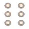 Set van 6 Moderne inbouwspot staal rond IP44 - Xena