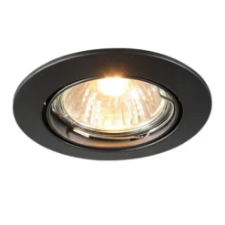 Set van 12 moderne inbouwspots zwart kantelbaar - Edu