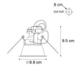 Set van 6 Moderne inbouwspot zwart draai- en kantelbaar - Alloy