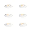 Set van 6 Moderne inbouwspot wit GU10 rond trimless - Oneon
