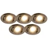 Set van 5 moderne inbouwspots brons incl. LED 3-staps dimbaar - Mio