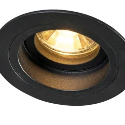 Set van 6 Moderne inbouwspot zwart 9,2 cm draai- en kantelbaar - Chuck