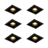 Set van 6 Moderne inbouwspot zwart verstelbaar - Roof