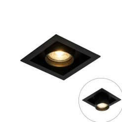 Set van 6 Moderne inbouwspot zwart verstelbaar - Roof