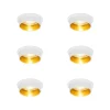 Set van 6 Moderne inbouwspot wit met gouden binnenkant - Insta