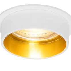 Set van 6 Moderne inbouwspot wit met gouden binnenkant - Insta