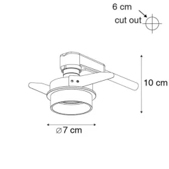 Set van 6 Moderne inbouwspot wit met gouden binnenkant - Insta