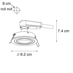 Set van 6 Moderne inbouwspot zwart - Rondoo