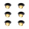 Set van 6 Moderne inbouwspot zwart rond kantelbaar - Installa