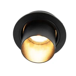 Set van 6 Moderne inbouwspot zwart rond kantelbaar - Installa