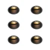 Set van 6 Moderne inbouwspot zwart met goud draai- en kantelbaar - Alloy