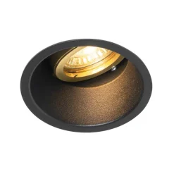 Set van 6 Moderne inbouwspot zwart met goud draai- en kantelbaar - Alloy