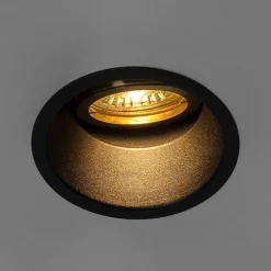 Set van 6 Moderne inbouwspot zwart met goud draai- en kantelbaar - Alloy