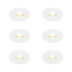 Set van 6 Moderne inbouwspot wit 12 cm - Buco