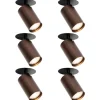 Set van 6 moderne inbouwspots donker brons GU10 50mm - Chels
