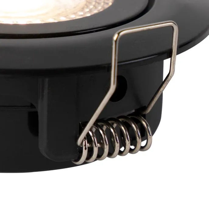 Set van 5 moderne inbouwspots zwart incl. LED 3-staps dimbaar - Mio