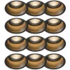 Set van 12 moderne inbouwspots zwart - Dept