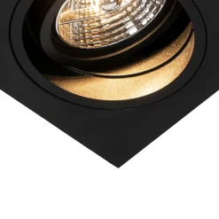 Set van 6 Moderne inbouwspot zwart verstelbaar - Chuck 70