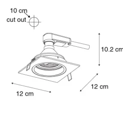 Set van 6 Moderne inbouwspot zwart verstelbaar - Chuck 70