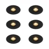 Set van 6 Moderne inbouwspot zwart 12 cm - Buco