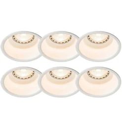 Set van 6 moderne inbouwspots wit - Dept