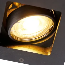 Set van 3 moderne inbouwspots zwart verstelbaar - Qure