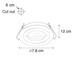 Set van 6 Moderne inbouwspot zwart rond IP44 - Xena