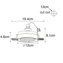 Set van 6 Moderne inbouwspot zwart GU10 AR70 rond trimless - Oneon