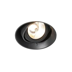 Set van 6 Moderne inbouwspot zwart GU10 AR70 rond trimless - Oneon
