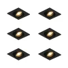 Set van 6 Moderne inbouwspot zwart verstelbaar - Club