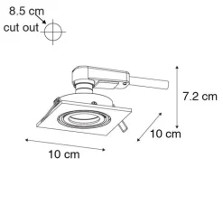 Set van 6 Moderne inbouwspot zwart verstelbaar - Club