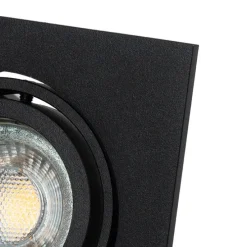 Set van 6 Moderne inbouwspot zwart verstelbaar - Club