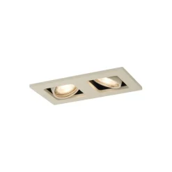 Set van 6 Moderne inbouwspot beige GU10 50mm draai- en kantelbaar 2-lichts - Qure