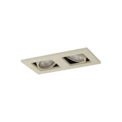 Set van 6 Moderne inbouwspot beige GU10 50mm draai- en kantelbaar 2-lichts - Qure
