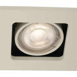 Set van 6 Moderne inbouwspot beige GU10 50mm draai- en kantelbaar - Qure