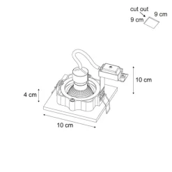 Set van 6 Moderne inbouwspot beige GU10 50mm draai- en kantelbaar - Qure