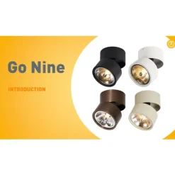 Set van 2 moderne spots zwart rond verstelbaar - Go Nine