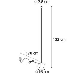 Set van 2 moderne vloerlampen LED chroom - Line-up